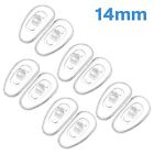 5 Pairs 14mm Curved Oval Silicone Screw In Nose Pad Transparent Eyeglass Replace