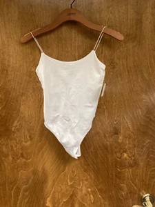 Women NWT "Intimately FP" white string sleeveless bodysuit Size XS/S. Reg.$40.00 - Picture 1 of 2