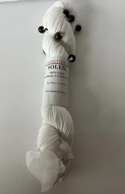 Trendsetter Hilo Semi Cizalla Hojas Blancas y Cuentas Marrones 100% Algodón 80 Yardas Foto 1 de 4