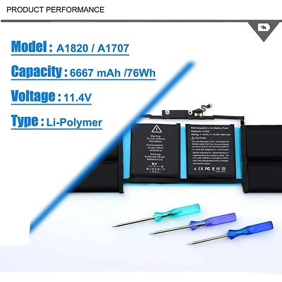 A1820 A1707 Battery For Apple MacBook Pro 15" A1707 A1820 2016 2017 EMC 3072  - image 1 of 4