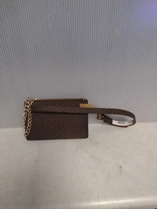 Michael Kors Bolso de Cinturón MK Logotipo Fanny Pack Cadena Tirón Cuero Marrón Talla Pequeña Nuevo con Etiquetas - Imagen 1 de 3