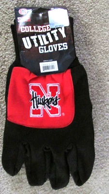 New Husker College Utility Gloves Forever Collectibles size Large nonslip grip - Image 1 of 2