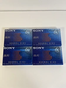 SONY HiFi 60 Minute Blank Normal Bias Cassette Tapes Sealed NIP Lot Of 4 - Picture 1 of 4