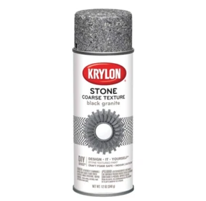 Krylon K18201 Coarse Stone Texture Finish Spray Paint, Black Granite, 12 Ounce - Picture 1 of 1