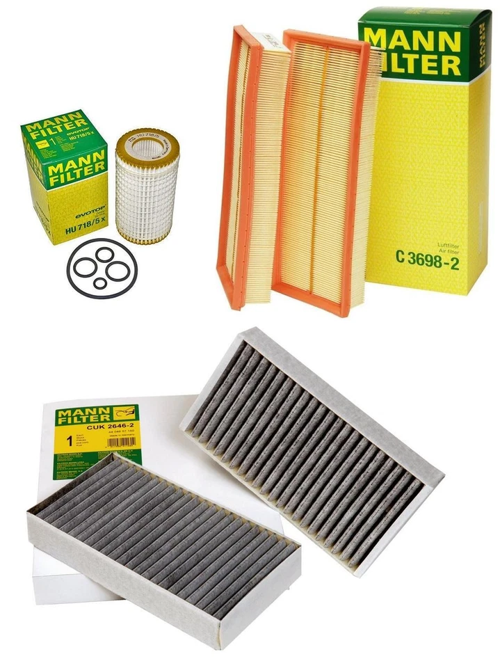 Kit de servicio de filtro de cabina de aire de aceite Mann para Mercedes W164 X164 W251 ML GL R Foto 1 de 1