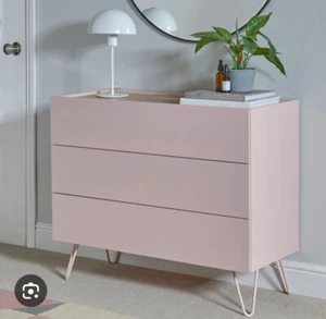 Penelope blush pink 3 chest of drawers from Dunelm - Bild 1 von 7