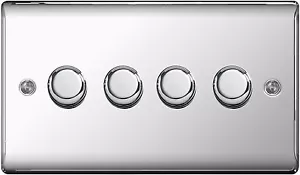 BG Nexus Decorative Light Switches & Sockets Polished Chrome White Inserts Range - Picture 1 of 87
