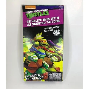 32 Ct Exchange Ninja Turtles Valentines Classroom Scented Tattoos Nickelodeon - Picture 1 of 5