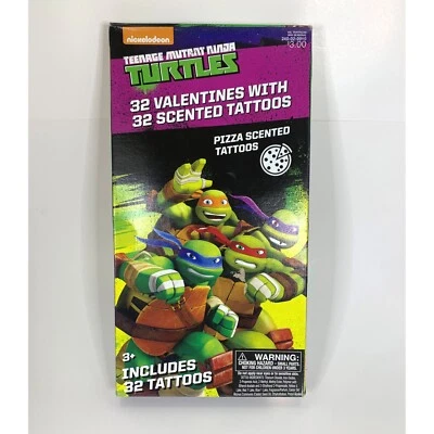 32 Ct Exchange Ninja Turtles Valentines Classroom Scented Tattoos Nickelodeon - Image 1 of 4