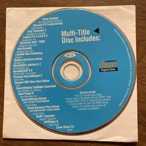 PC Treasures 2001 disco compacto multitítulo CD software utilidades vintage - Imagen 1 de 8