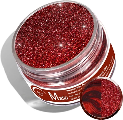 Red Mica Powder, 0.7Oz/20G Premium Mica Pigment Powder Natural Epoxy Resin Color - Image 1 of 4