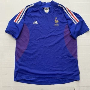 VINTAGE FRANCE TEAM 2002 2004 HOME FOOTBALL SHIRT SOCCER JERSEY ADIDAS sz L MEN - Picture 1 of 5