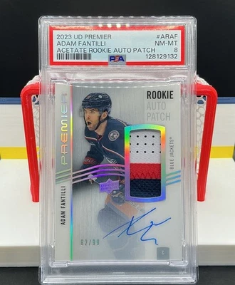 2023-24 UD Premier - Adam Fantilli Acetate Rookie Auto Patch #AR-AF /99 -Jackets - Image 1 of 2