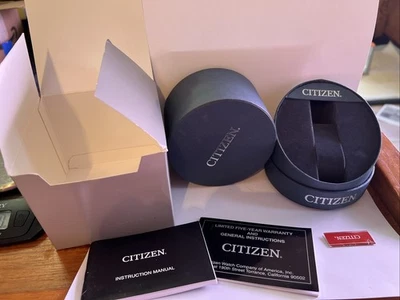 CITIZEN Black Watch Box Presentation Display Storage Case With Box, Manual & Tag - Image 1 of 2