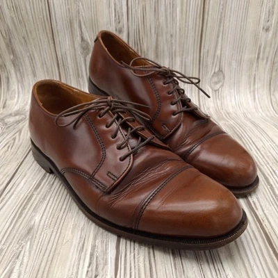 Vtg Cole Haan Shoes Mens 9.5 D Brown Leather Cap Toe Oxford Dress USA 90s LaceUp - Image 1 of 4