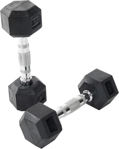 Orbit Rubber Encased Hex Dumbbells, 3 Kg - Picture 1 of 12