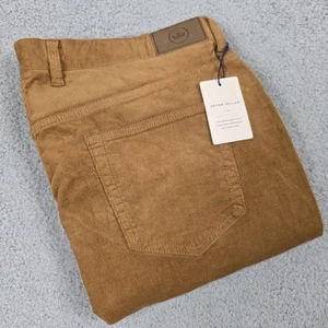 Peter Millar Mens Crown Crafted Superior Soft Corduroy Pants Copper Brown NEW - Picture 1 of 17