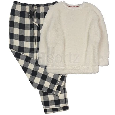UK HIGH STREET Ladies ex M S Loungewear Pyjamas Set Fleece PJ Long Top Bottoms Nightwear Size