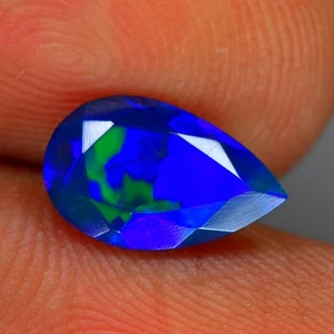 1.10Ct Fabulous 3D Electric Blue Flash Pattern Natural Welo Black Opal Gems - Picture 1 of 1