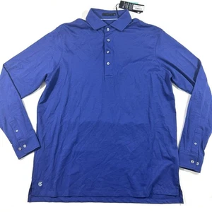 New Greyson Omaha Long Sleeve Polo Shirt Emperor Blue Size XXL $128 - Picture 1 of 8