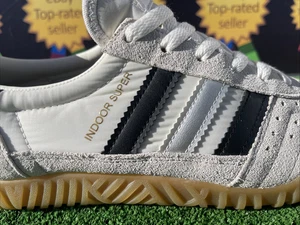 Adidas Indoor Super OG VTG White,Matte Silver,Core Black Mens Trainers UK 7.5 - Picture 1 of 19