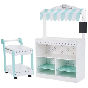 Teamson Kids - My Dream Bakery shop Dessert Stand - White / Petrol - Picture 1 of 10