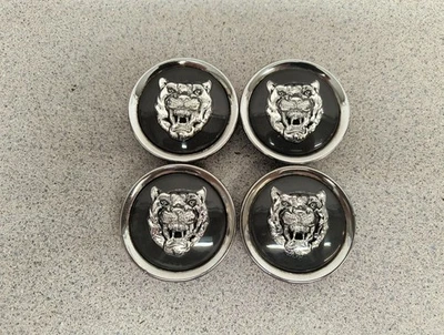 TAPA CENTRAL DE RUEDA GRIS BORDE CROMADO JAGUAR XJ6 XJS XJ8 XK8 OEM Foto 1 de 4