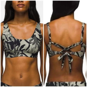 Prana Mallorca Swim Top Women's XS Seaside Cross Tie Back Bikini Lace Up Sporty - Picture 1 of 5