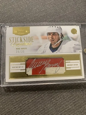 2013-14 Panini Dominion Stickside Signatures Mike Bossy /25 Autograph Game Auto - Image 1 of 2