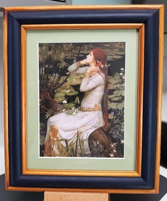 Impresión de copia 'Ophelia' (1894) John W. Waterhouse en marco reciclado pintado a mano Foto 1 de 4