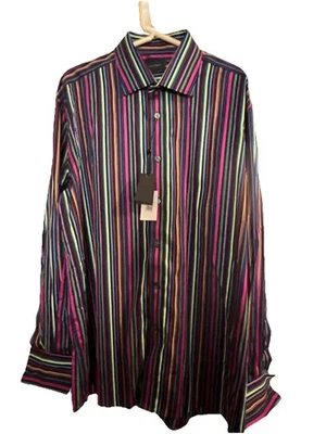 DUCHAMP Italy Mens B&T Cranberry ￼ Shirt Chest 50 lg sleeve cuff Links Only 18.0 - Image 1 of 4