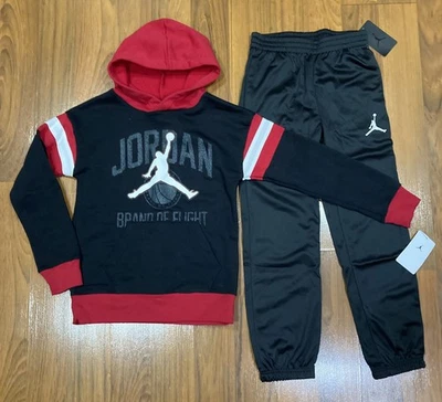 Nike Air Jordan Youth Set Boys Hoodie PANTS Tracksuit 2pc Size M ( 10-12 ) New - Image 1 of 4