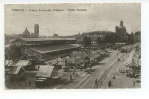 Cartolina Torino Piazza Emanuele Filiberto Porta Palazzo 1919 viaggiata - Foto 1 di 2
