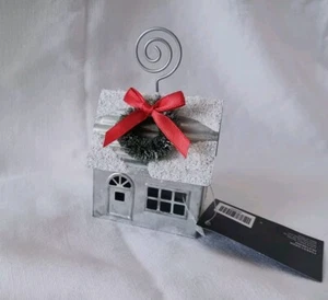 Robert Stanley Silver Metal House With Wreath Photo/Place Card, Memo Holder - Picture 1 of 8
