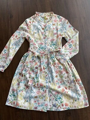 🙂NUEVO CON ETIQUETAS FG4 LONDRES NIÑAS MEZCLA ALGODÓN FLORAL MANGA LARGA VESTIDO DE 7 8 AÑOS 🙂 Foto 1 de 2