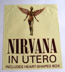 Nirvana In Utero 1993 RECORD STORE Window STICKER Cling Grunge 24x20cm Shop - Picture 1 of 2