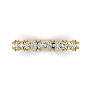 14K Gelbgold Ehering Band - 3,13 ctw Rundschliff simulierter Diamant - Bild 1 von 5