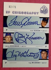 2003 Upper Deck SP Authentic Chirography Triple Auto Seaver Koosman McGraw 62/75