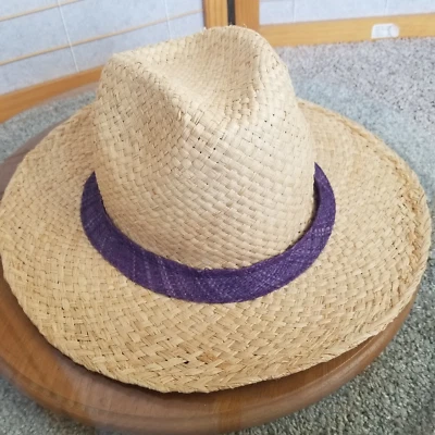 Женская шапка J. McLaughlin Natural Raffia с ремешком индиго один размер эластичная повязка на голову - Изображение 1 из 4