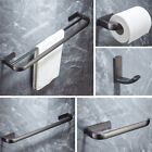 Matte Gray Brass Bathroom Accessories Set Towel Bar Paper Holder Hardware Kit