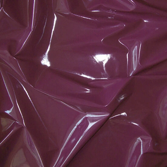 SHINY GLOSSY PU LATEX VINYL PLEATHER FABRIC DANCE CATSUITS WATERPROOF PURPLE 54" - Image 1 of 1