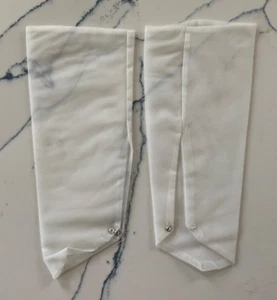 Sheer Arm Sleeves Bridal Dress White Snap Close Wrist Approx 10 in Length F30 - Picture 1 of 6