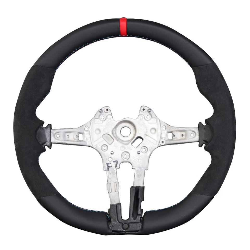 Volante redondo de cuero completo para BMW M2 M3 M4 F30 F20 F22 F25 F80 F36 X5 X6 Foto 1 de 4
