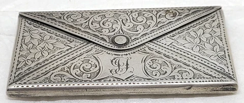 Antique Edwardian Sterling Silver Card Case, Adie & Lovekin Ltd, Birmingham 1904 Cover