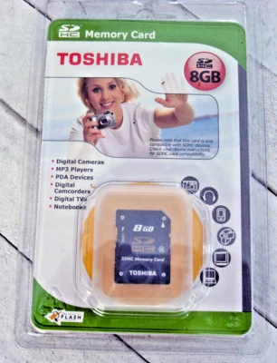TOSHIBA 8GB SDHC 8-GTR SD Class 4 Memory Card / New  / 100% Genuine - Image 1 of 4