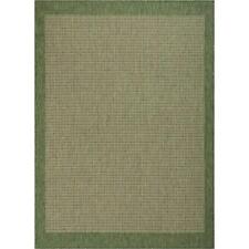 Well Woven Area Rug 87"x63" Rectangle Polypropylene Striped Antimicrobial Green