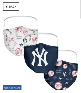 New York Yankees Face Covering 3-Pack Fanatic Branded Adult Official MLB - Picture 1 of 7