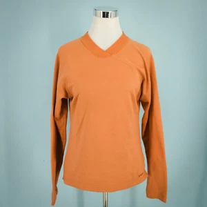 Top Patagonia Talla Mediana M Naranja Capilene Polar Cuello en V Manga Larga Exterior - Imagen 1 de 6