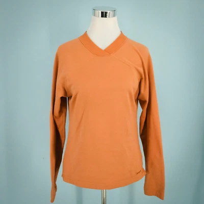 Топ уличный Patagonia размер средний M оранжевый капиленовый флисовый с V-образным вырезом с длинным рукавом - Изображение 1 из 4