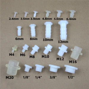 PP Kunststoff Barbed Schlauch Blindstopfen Außengewinde Endkappe Metric Inch - Picture 1 of 18
